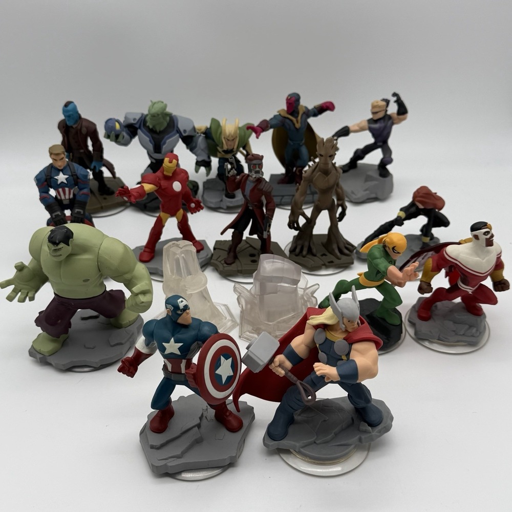 Disney Infinity Marvel 2.0 3.0 Lot 15 Figures Cards Power Discs Play Sets